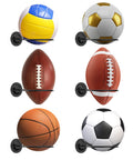 Metal Ball Holder Rack Wall Mounted Two Piece Set Black Heavy Duty Wall Display Storage For Soccer Basketball Volleyball Rugby Football Easy Install With Screws holding sports balls