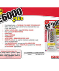Clear Go To Multipurpose Adhesive Bond For All Projects, 1.9 Fl Oz, Odorless Waterproof Glue For Glass Metal Wood Ceramic Fabric And More, Ultra Strong Quick Dry, Works On Most Surfaces packaging with product benefits and usage display