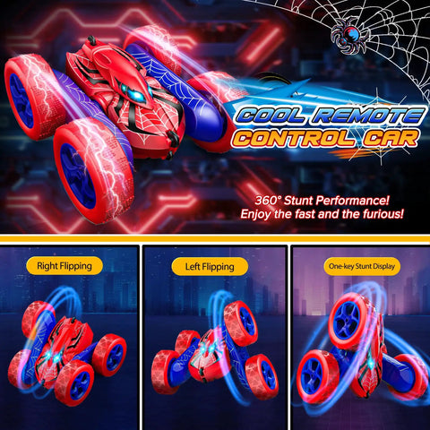 4WD Remote Control Car For Kids With 360 Degree Flips, Double Sided Drift RC Race Car performing stunts