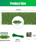 Artificial Ivy Privacy Fence Screen One Piece 240 By 40 Inches UV Resistant Outdoor Hedge including replacement leaves and ties
