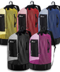 Seaside Deluxe Mesh Backpack For Scuba Gear And Dive Equipment Full Size Water Resistant Tarpaulin Bottom, various colors display