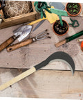 Gardening Hand Scythe With Long Handle For Easy One Handed Weeding And Grass Cutting Featuring Durable Manganese Steel