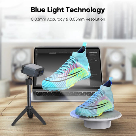 Badass Precision Handheld 3D Scanner With Smart Blue Light Sensors For Killer 3D Printing Models Using Frictionless Cleanup Plus Deep Scan Reach And Seamless Windows Mac Setup