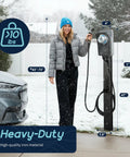 Badass Outdoor EV Charger Pedestal Rock Bottom Anti Wobble Base locks down your ride with heavy-duty material, dimensions shown.