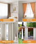 Heavy Duty Wood Curtain Rods for Windows 48 to 84 Inches with Imitation Wood Grain Finials in bedroom, kitchen, living room, patio