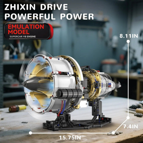 Dope Aircraft Engine Building Kit That Actually Works For Adults With App Control Mini Turbojet Model Kit displayed on a table