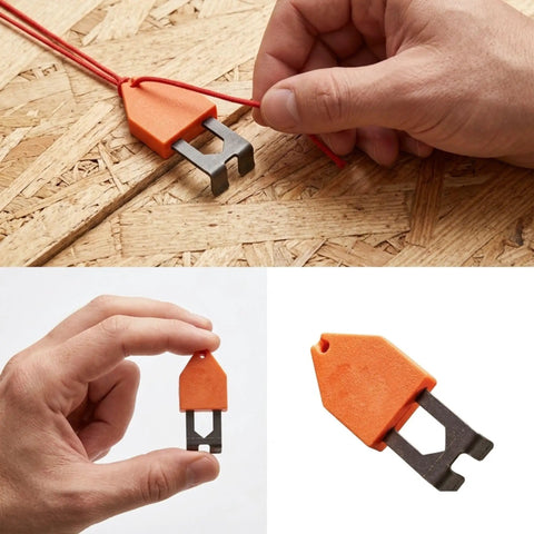 One-Handed Chalk Line Hook Tool For Quick Carpentry And Drywall Fixes, Portable Rope Anchor With Steel Pin For Secure Line Setting, No Fuss Operation, Fast Setup, Durable Build For The Job