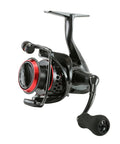 Ceymar Spinning Reel Size 10 with Five Pound Max Drag Ultra Lightweight for All Day Fishing, Smooth Drag System, Black and Red