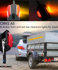 Pre Wired RV Fender Clearance Trailer Light Set Left And Right for side marker lighting on trailer with amber and red lenses.