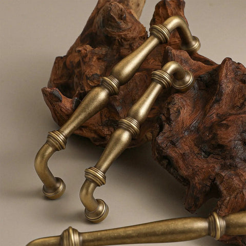 Two Pack Bronze Vintage Brass Cabinet Pulls 3.78 Inch Die Cast Hardware Handle For Kitchen Cabinets Wardrobes Drawers Dressers