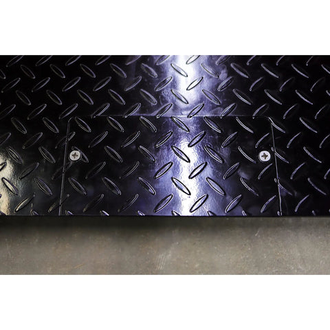 Detail view of Built Different Digital Industrial Floor Scale Rock Solid Alloy Steel Platform 48 By 48 Inches for warehouse logistics.