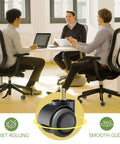 Roll Smooth Two Inch Office Chair Wheels Replacement For Ikea Chairs With 10 Mm Stem And 7/8 Inch Length in an office setting.