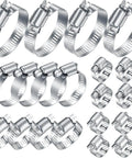 20Pcs Adjustable Stainless Steel Hose Clamps Assortment Kit For One Quarter Inch To Two Inch Clamps 6 To 51 Mm Worm Gear Pipe Clips
