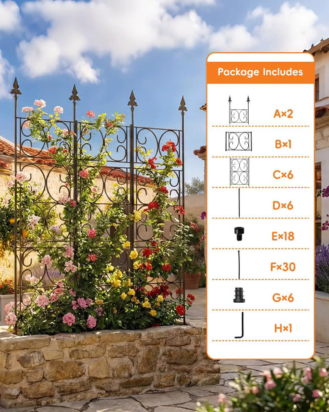 Heavy Duty Metal Garden Trellis For Outdoor Climbing Plants 60 Inch Tall 33 Inch Wide Built To Last Plant Support in garden.