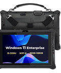 Built Tough Rugged Windows Tablet 10.1 Inch With Windows 11 IoT Enterprise Intel I5 And Wifi 6 16GB Ram 128GB Storage front and back view.