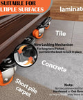 Awesome Heavy Duty Furniture Movers Dolly Set With Auxiliary Lifter Crowbar Base And Anti-Slip Pads Supports Up To 2200 Lbs XL showing dual wheeled casters on various surfaces.
