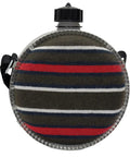 Front view of 2 Quart Striped Desert Canteen Water Bottle For Hiking And Camping BPA Free Reusable Outdoor Bottle With Durable All Weather Shell