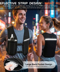 Unisex Hydration Vest With Adjustable Chest Straps, Lightweight Go-To Reflective Running Pack For Marathon, Trail Runs, Cycling, Or Hiking