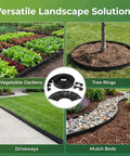 No Dig Landscape Edging Kit 40 Ft By 2 In Flexible Black Lawn Border with spiral spikes and connectors for various garden uses