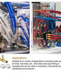 Industrial application of Durable Brass Tee Barb Fittings Three Way Reducer Kit with hoses and clamps visible.