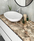Bathroom countertop with Extra Wide 36 Inch By 160 Inch Light Emperador Marble Contact Paper Peel And Stick for durability