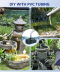 8 Watt Solar Water Pump With Dry Run Protection No Plug Needed For Bird Baths And Small Ponds, Double Layer Nozzles, 5 Ft Tubing