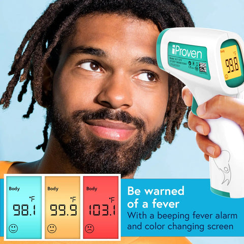Infrared Touchless Forehead Thermometer For Adults And Kids, Fast Accurate Non Contact Temperature Readings From Safe 0.4 To 2 Inches, Perfect For Babies Children And Family Health Checks, white plastic