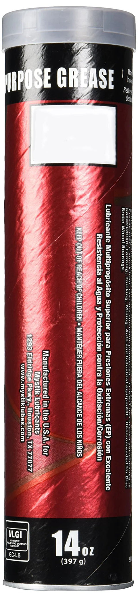 Mystik JT-6 multi-purpose hi-temp grease cartridge, 14 oz, pack of 10