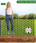 24 Inch High Outdoor Garden Fence Border Edging Roll Made From HDPE With UV Anti Aging Finish Keeps Rabbits And Small Pests Out No Dig Fencing For Easy Install Weatherproof Backyard Yard Patio Decor with size measurements displayed