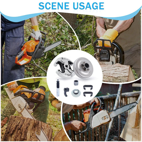 325 7-Tooth Clutch Drum Kit For Husqvarna And Jonsered Chainsaws 340 345 350 445 450 in use on chainsaw