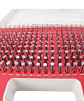 Pin Gage Set With Storage Case In Bearing Steel For Measuring Holes, 190 Pieces Ranging 0.061 To 0.250 Inches, Pro Grade High Precision 0.0002 Inch Tolerance, Each Gauge Two Inches Long, close-up in case