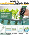 Level Up Your Garden Routine With This Ultimate Hydroponic Nutrient Solution Pen that Nails PH, TDS, PPM, And Temperature Readings Instantly being used in a hydroponic setup.