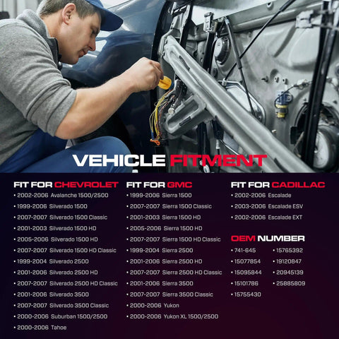 Technician installing Front Passenger Side Power Window Regulator With Motor for Chevy Silverado GMC Cadillac models