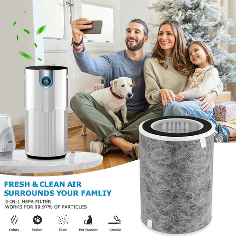 Replacement Filter For Shark HP200 Series Air Purifier Max Fits HP201 HP202 HP232 HP302 HC502 Models With HEPA Filter