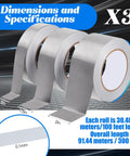 Triple Pack Conductive Fabric Tape For Shielding And DIY Projects, tape rolls in 1in, 1.5in, and 2in widths for EMI RFI grounding
