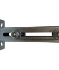 Adjustable 6 Inch White Gate Guide Rollers With Dual UHMW Nylon Bearings And Rear Post Bracket Mount for sliding gates