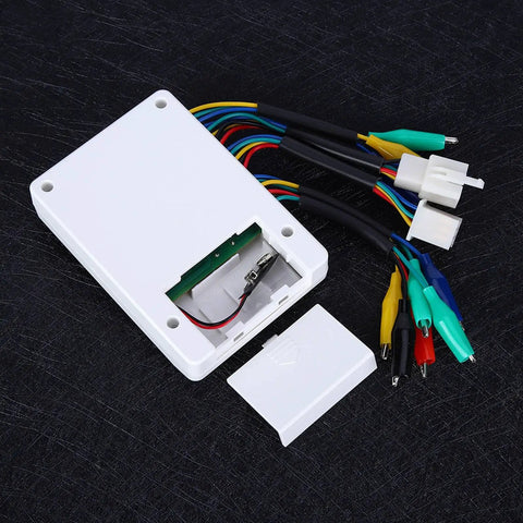 Heavy Duty Brushless Motor Tester For Electric Bikes And Scooters Delivers Dead Nuts Reliable Hall Sensor and Phase Winding Diagnostics with Quick Self Check, showing internal setup and wiring.