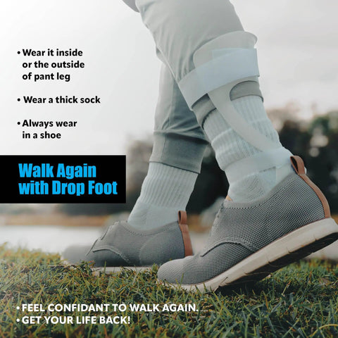 Lightweight AFO Foot Drop Brace For Men, All Day Comfy Walking Stabilizer With Adjustable Straps inside sneaker for recovery