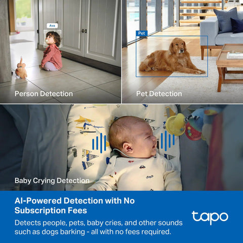 4K Indoor Pan Tilt Security Cam With 360 Degree Coverage AI Motion Tracking Person And Pet Detection Facial Recognition