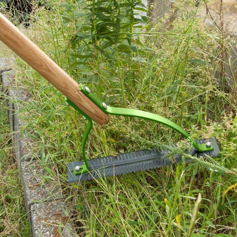 Double Blade Weed And Grass Cutter With Hardwood Handle For Tough Yard Work, Serrated Blades Cut Through Weeds And Grass, Built In Eyehole
