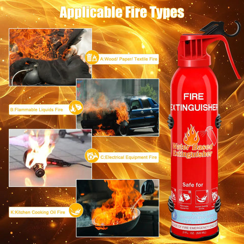 Six Pack Fire Extinguishers For Home Car Boat Kitchen Office Garage And Marine ABC K Fire Types Portable Durable Units Built For Quick Fire Suppression In Any Climate.
