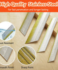 Top Tier SS304 Stainless Steel Finish Nails 15 Gauge 34 Degree Angled Head 1 1/2 Inch Long Corrosion Resistant Rust Proof Woodworking Fasteners 1000 Count shown on wood surface with smooth finish and sharp points.