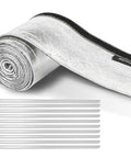 Beefy Aluminized Heat Sleeve Three Quarters Inch By Ten Feet With Hook And Loop Closure Heat Shield Sleeve Kit product with ties