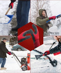 Two Pairs Winter Work Gloves For Men And Women Built For Cold Days Freezer Safe For Below Zero Temps Thermal Insulated With Dual Layer Warmth Super Grip Palm Durable Nylon Shell And Fleece Lining Ideal Cold Weather Work Gear shown in various outdoor snow activities.