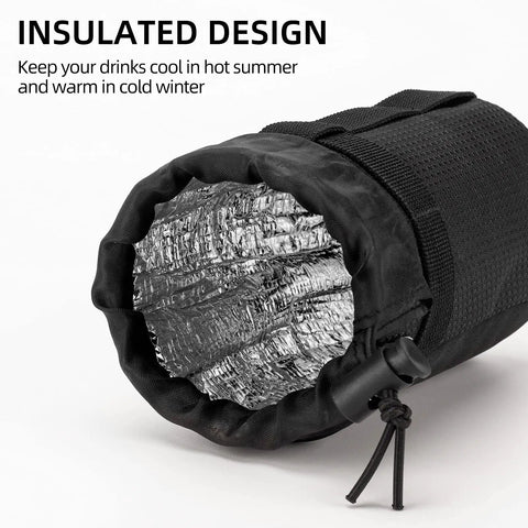 Insulated interior of Bike Water Bottle Holder Bag With Insulated Stem Bag 1L Capacity Mounts On Handlebar Or Stem Ideal For Mountain