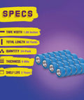 Blue Painters Tape 2 Inch Wide Pack Of 24 Residue Free UV Resistant Masking Tape For Sharp Clean Lines On Walls Indoors Or Outdoors 4320 Feet Total Pro Grade Long Lasting Surface Safe, with specifications shown