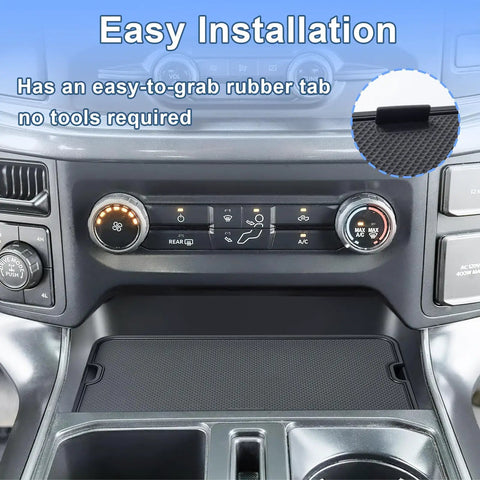 Center Console Compartment Cover With Hidden Pocket Lid For The Open Pocket In Front Of The Shifter, Ford F-150 Compatible