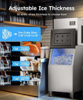 Industrial Ice Maker Workhorse With 550 Lbs Per Day Output And 400 Lbs Storage displayed in a kitchen setting