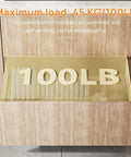 Heavy Duty Soft Close Undermount Drawer Slides For Frameless Cabinets With Full Bottom Mount Glide System Rated To A Hundred Pounds showing 100LB load capacity.