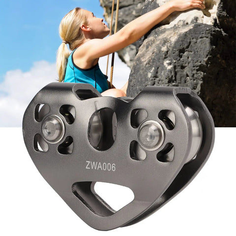 Backyard Zipline Pulley System With Rotating Double Trolley Lightweight Forged Aluminum Alloy Smooth Stainless Steel Wheel